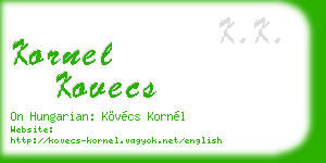 kornel kovecs business card